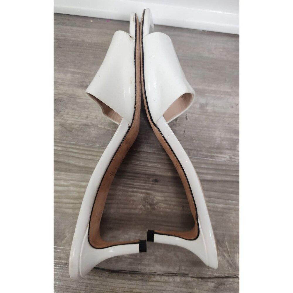 Kate Spade Women's Sz. 7M White Leather Saavvi Heeled Sandals - Picture 5 of 9